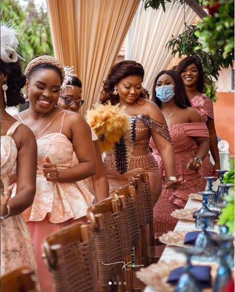 Kukua matching with her bridesmaids