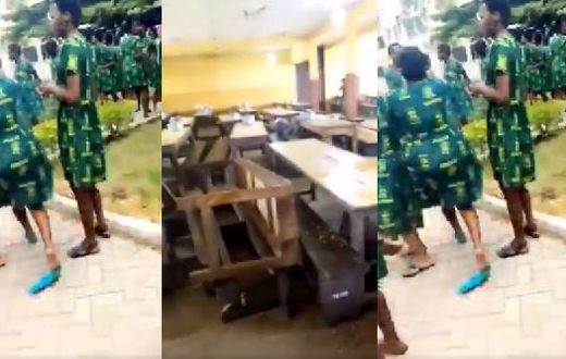 Angry students of Tweneboa Koduah SHS destroy school properties over difficult WASSCE science exam (video)