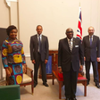 The Minister for Africa, Mr. James Dundridge, Adam AfriyieMP & Trade envoy for Ghana, Commonwealth and Development Office, and the High Commissioner together with the Head of Chancery, Mrs Matilda A. Osei-Agyeman during the farewell meeting.
