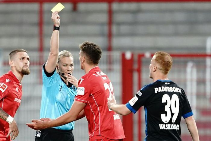 Bibiana Steinhaus (second from left) will retire after Wednesday's German Super Cup showdown between Bayern Munich and Borussia Dortmund on Wednesday