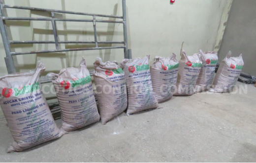 The bags of sugar containing the concealed cocaine