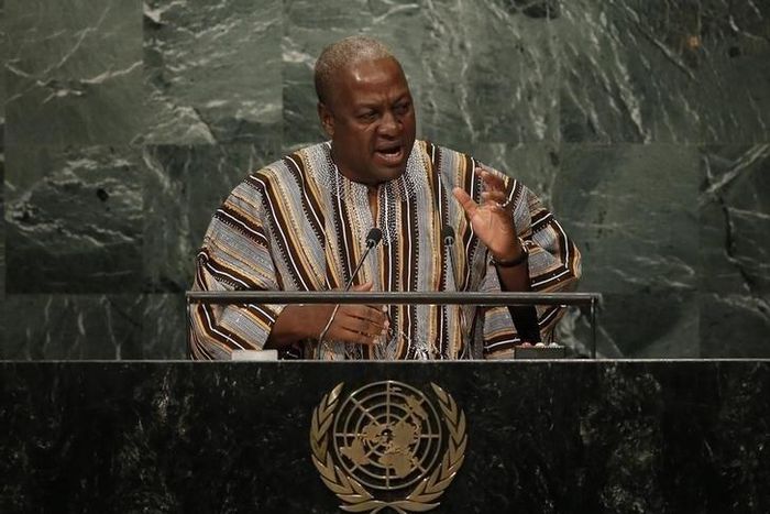President John Dramani Mahama of Ghana addresses the United Nations General Assembly in the Manhattan borough of New York, U.S., September 21, 2016.