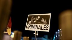 A placard depicting German leader of the Nazi party Adolf Hitler and Spanish dictator Francisco brandished in Madrid last year during a protest after Franco's remains were moved from a grandiose state mausoleum to  more discreet grave