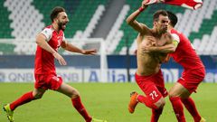 Persepolis forward Issa Alekasir  celebrated his later winner against Al-Sadd