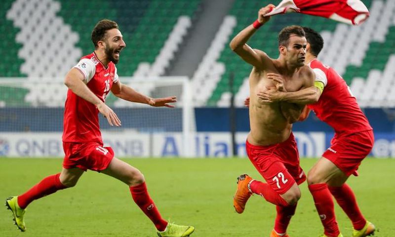 Persepolis forward Issa Alekasir  celebrated his later winner against Al-Sadd