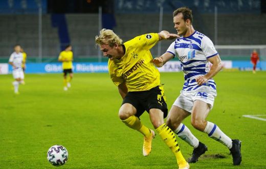 Borussia Dortmund's Julian Brandt came off the bench in Germany's September 6 1-1 draw at Switzerland