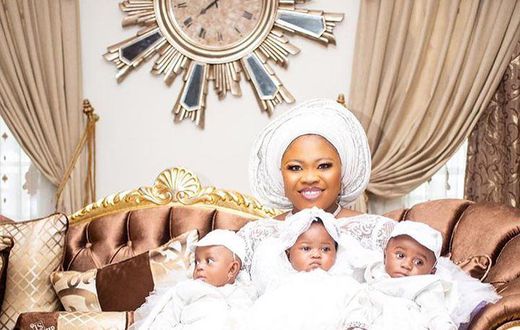 Rev Obofour wife with triplets