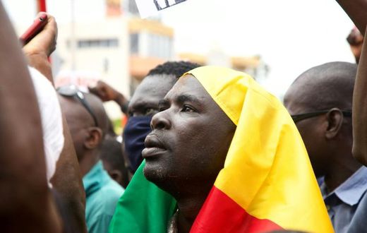 The rally had initially been called as a protest against President Keita. After his ouster, it was recast as an act of celebration
