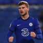 Chelsea striker Timo Werner celebrates scoring against Rennes