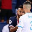 Neymar was sent off after a clash with Marseille defender Alvaro Gonzalez