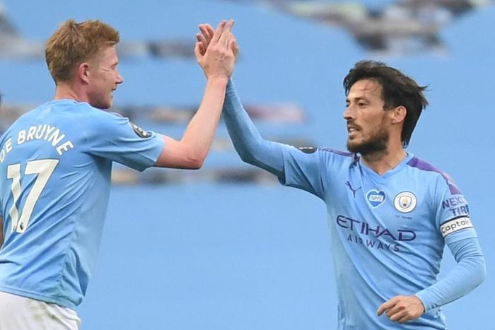 Kevin De Bruyne (left) and David Silva (right) formed the perfect midfield partnership for Pep Guardiola's Manchester City