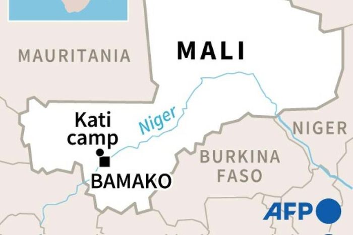 Map of Mali locating Bamako and the Kati camp