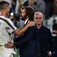 Former Juventus star Andrea Pirlo (R) took over as coach this summer