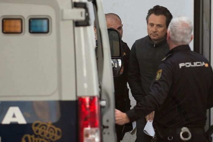 Former boss of Mexican state oil company PEMEX, Emilio Lozoya, pictured during his arrest in Marbella in February, 2020, is accused of two counts of corruption