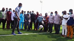 President Akufo-Addo, Asamoah Gyan display their football skills