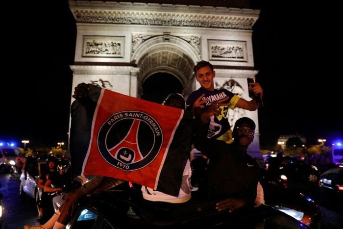 Paris Saint-Germain supporters celebrated in their droves after Tuesday's semi-final win