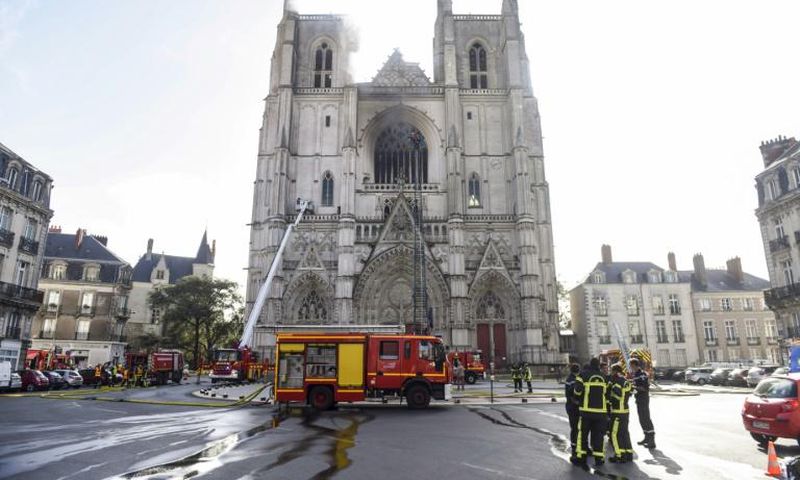 The blaze destroyed  the 17th-century organ of the cathedral in Nantes, as well as priceless artefacts and paintings