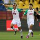 Abdelilah Hafidi (2nd L) celebrates scoring for Raja Casablanca in the 2019 CAF Super Cup match against Esperance in Qatar