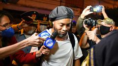 Brazilian retired football player Ronaldinho originally arrived at the Asuncion hotel in April