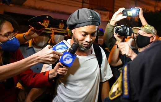 Brazilian retired football player Ronaldinho originally arrived at the Asuncion hotel in April