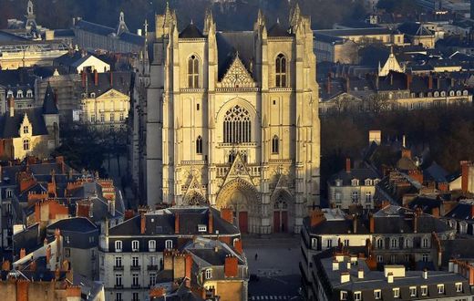 The gothic cathedral in Nantes was last hit by fire in 1972