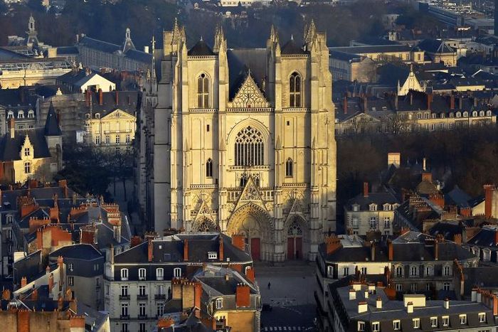 The gothic cathedral in Nantes was last hit by fire in 1972