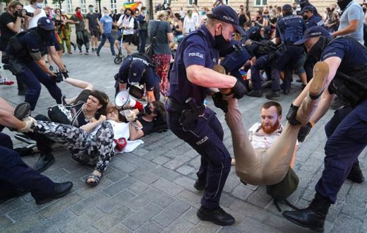 Warsaw police said  48 people were arrested during the protest