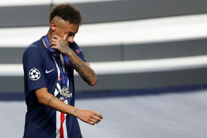 Neymar was in tears after Paris Saint-Germain lost to Bayern Munich in Sunday's Champions League final in Lisbon