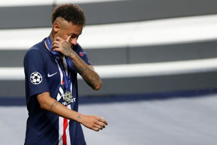 Neymar was in tears after Paris Saint-Germain lost to Bayern Munich in Sunday's Champions League final in Lisbon