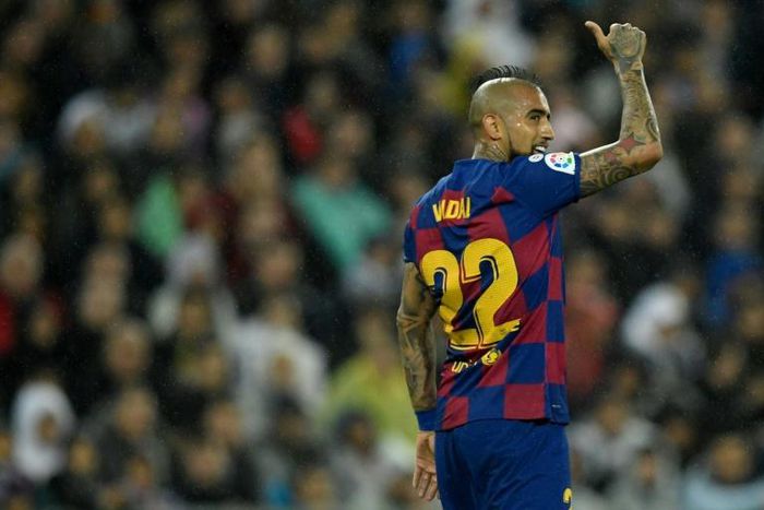 Barcelona's Arturo Vidal has scored eight goals in 42 games this season