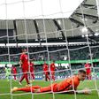 Wolfsburg had a goal by Josip Brekalo (C) ruled out after the VAR spotted an offside in the build up