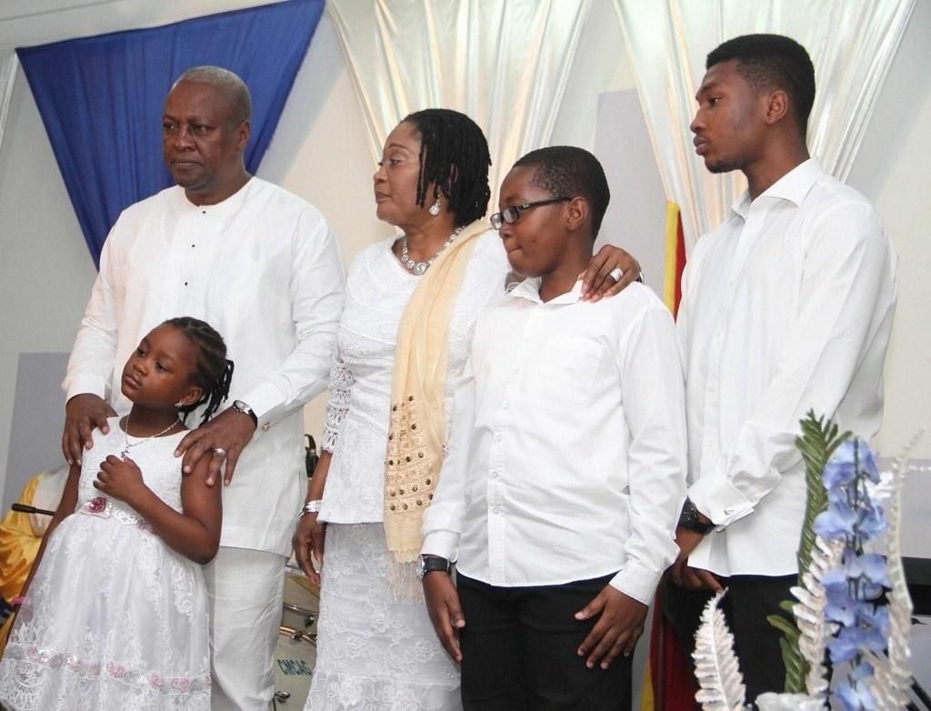 John Mahama with his family