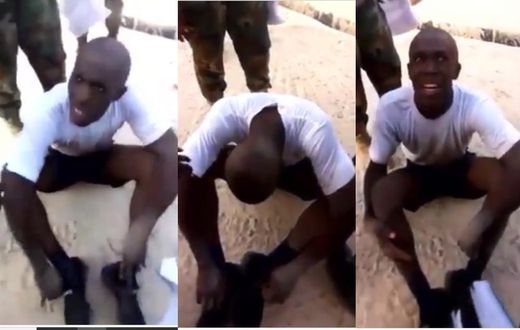 Ghanaian soldier trainee cries “I want to go home” as training gets tough