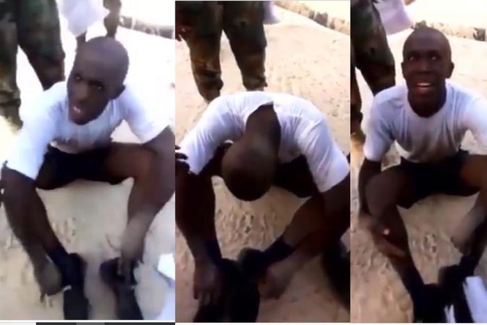 Ghanaian soldier trainee cries “I want to go home” as training gets tough