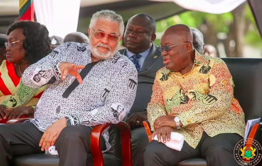 Former president Jerry John Rawlings and President Nana Akufo-Addo