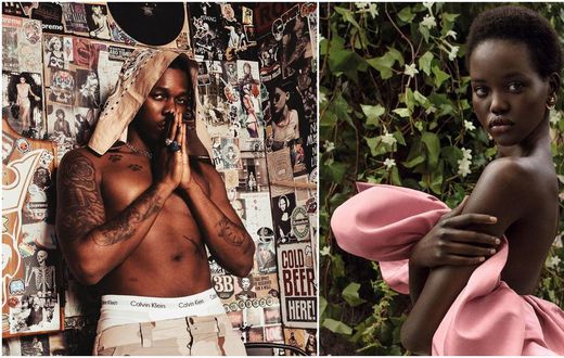Runtown and girlfriend, Adut Akech [Instagram/AdutAkech] [Instagram/Runtown]
