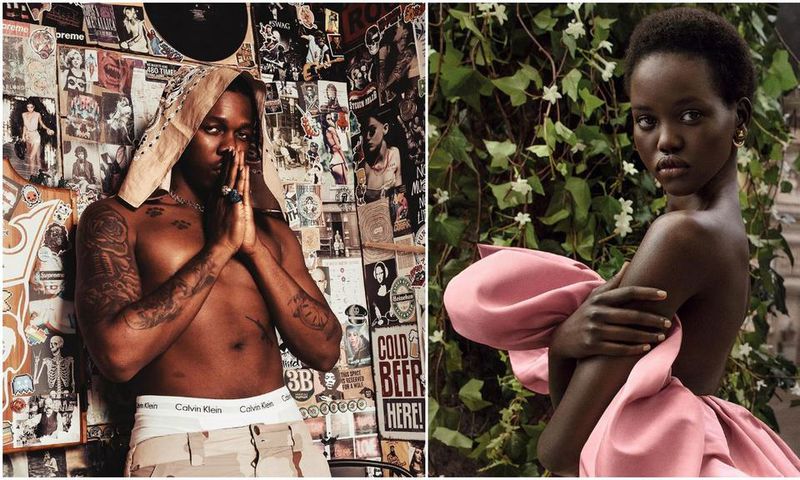 Runtown and girlfriend, Adut Akech [Instagram/AdutAkech] [Instagram/Runtown]