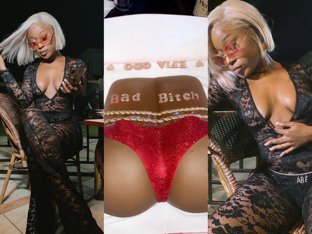 Efia Odo received an ass cake as birthday gift