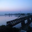 The Friendship Bridge in Dandong between China and North Korea. Before coronavirus restrictions, many North Korean women travelled back and forth across the porous border with China