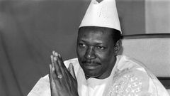 Traore, pictured as he was about to deliver a New Year's address on December 31, 1985