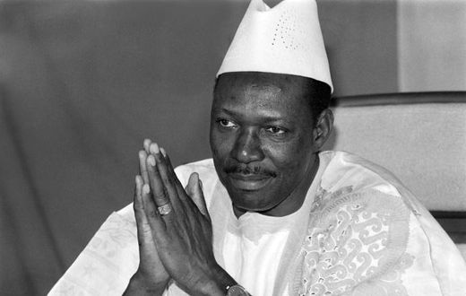 Traore, pictured as he was about to deliver a New Year's address on December 31, 1985