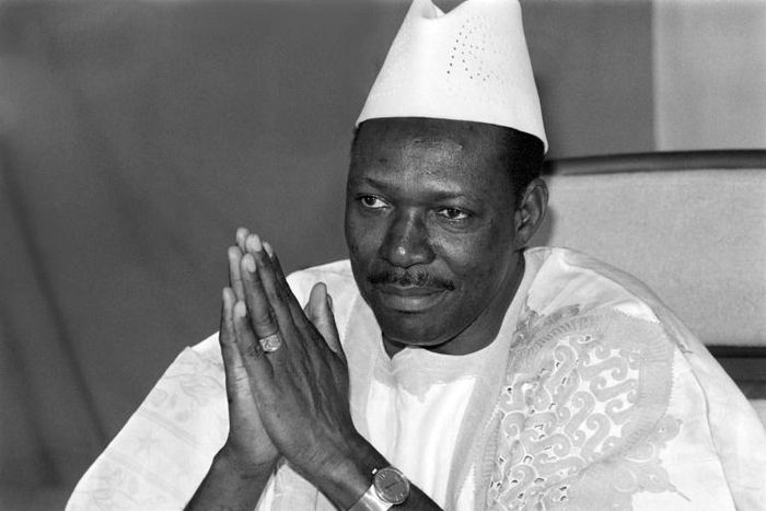 Traore, pictured as he was about to deliver a New Year's address on December 31, 1985