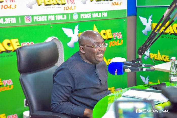Dr. Mahamudu Bawumia in the studios of Peace FM