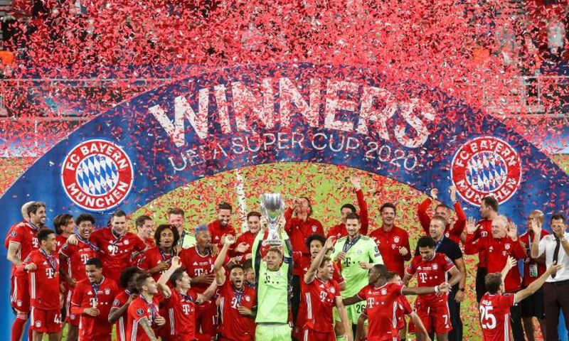 Keeping count: Bayern Munich pointed out that victory over Sevilla brought not only another tropgy but a record winning streak