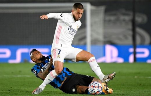 Real Madrid forward Eden Hazard (in white) has tested positive for coronavirus along with teammate Casemiro