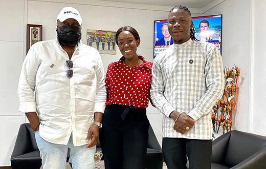 Stonebwoy, wife and Angel Town