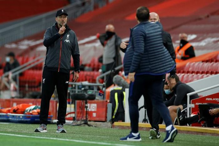 Angry words were exchanged between Jurgen Klopp and Frank Lampard in Liverpool's 5-3 win over Chelsea on Wednesday