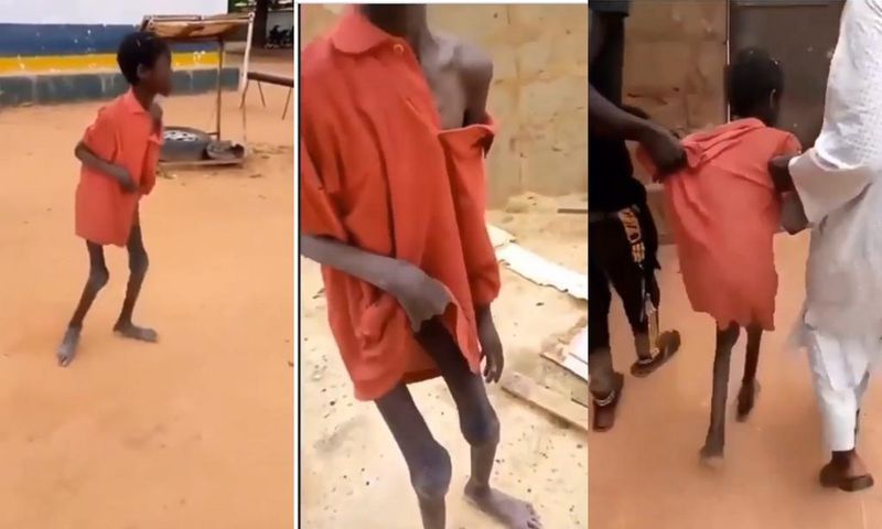 Cruel stepmother chains little boy alongside animals for two years (Video)