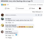 Social media reactions to former president Rawlings’ death