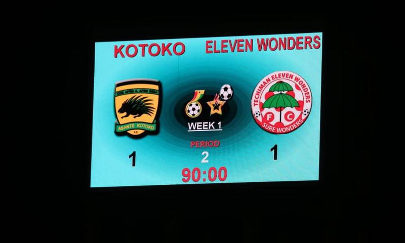 GPL: Asante Kotoko held to 1-1 draw by Eleven Wonders